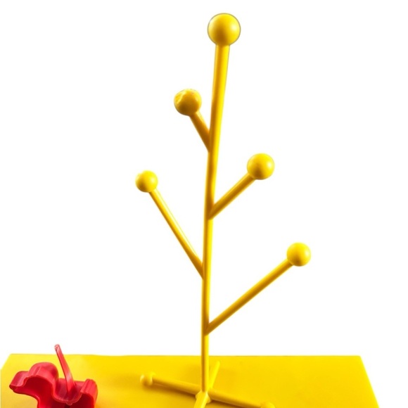 Vintage 1964 Suzy Cute Doll Crib Dresser Armoire Closet Yellow Orange Coat Rack - Picture 12 of 12